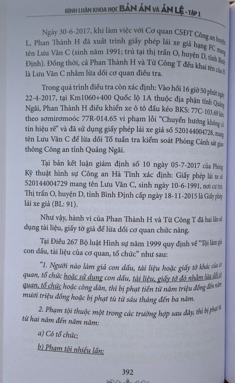 Bình Luận Khoa Học Bản ÁnVà Án Lệ  - Tập 1