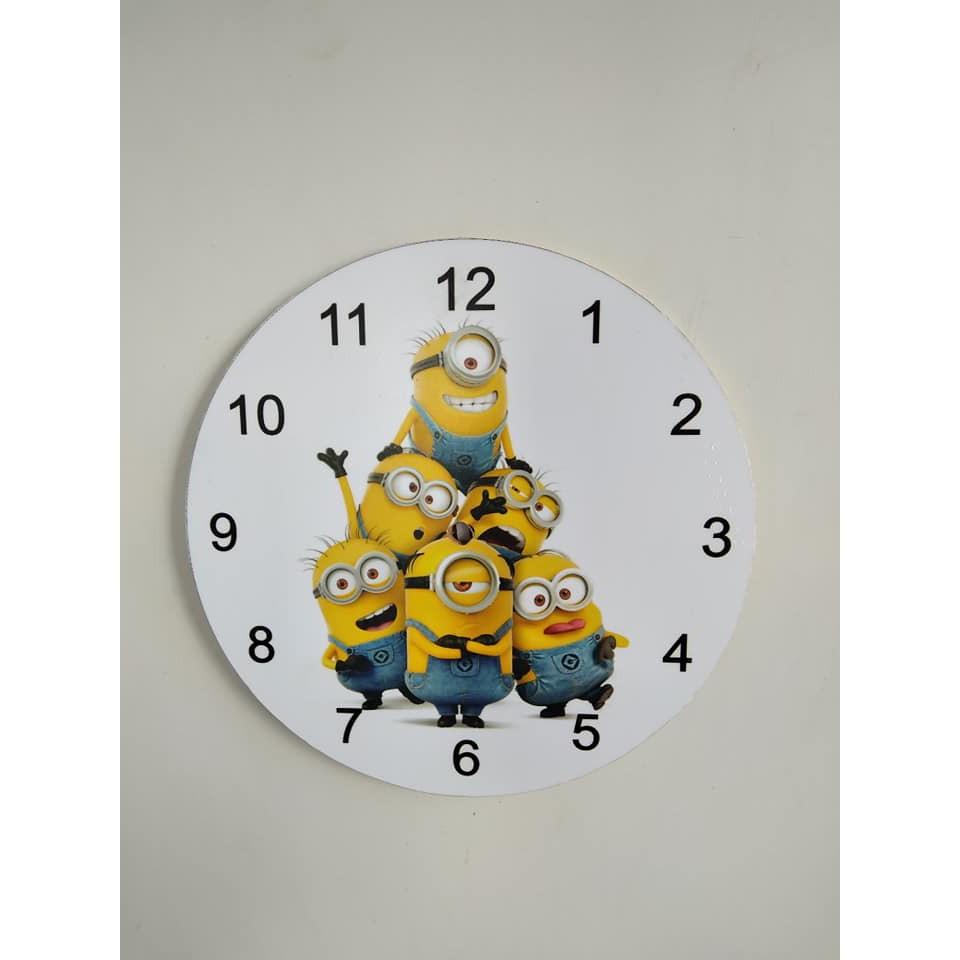 Đồng hồ treo tường hoạt hình Minions cho trẻ em