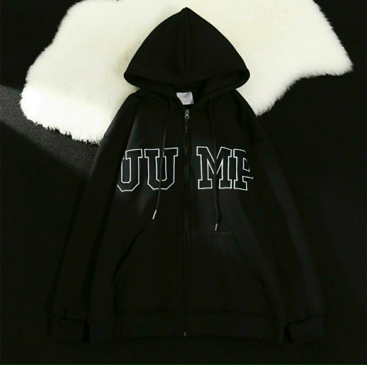 Áo Khoác Hoodie Nỉ Chữ JUMP Có Nón Mũ 2 Lớp - Kiểu Khóa Kéo Zip Nam Nữ Cặp Đôi - Chống Nắng - Thu Đông
