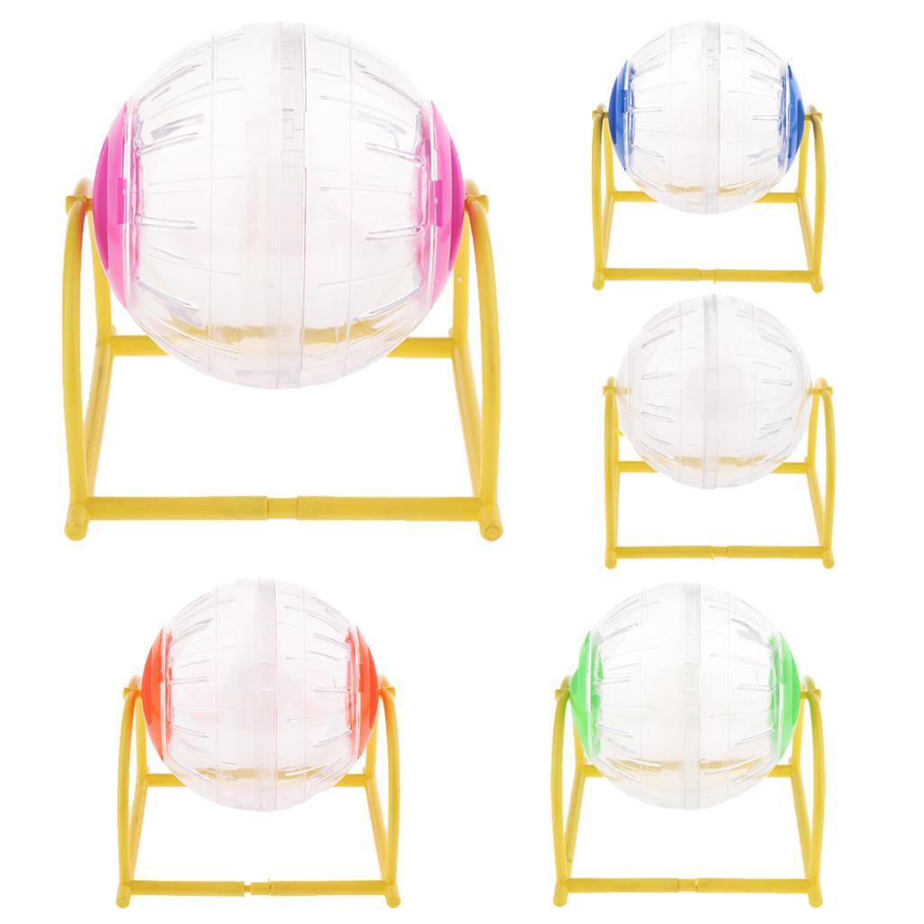 Pet Hamster Exercise Ball Activity Toy with Stand Pink