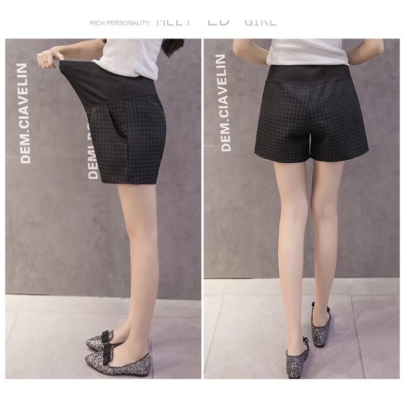 Quần short ống rộng sọc ô caro cho mẹ bầuhàng ỏder quảng châu