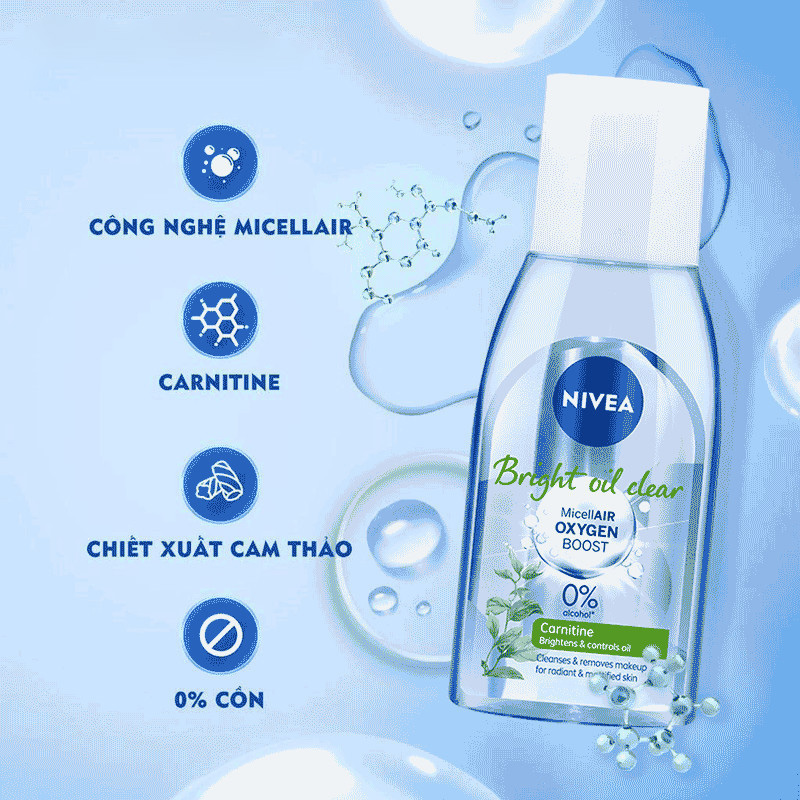 (B2B)Nước Tẩy Trang NIVEA Bright Oil Clear Kiểm Soát Nhờn | Sáng Da (125 ml) - 86610