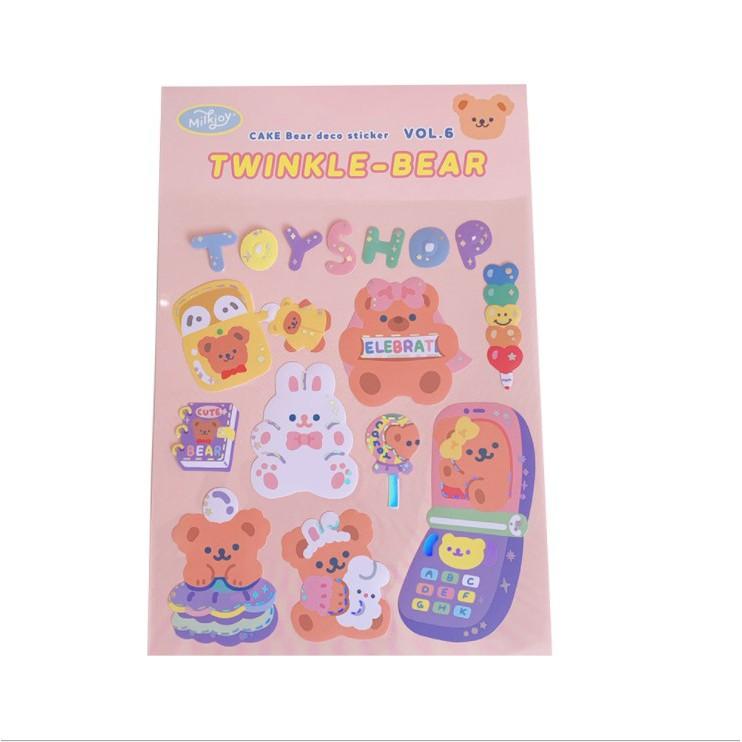 Sticker gấu dễ thương chống thấm nước, nhãn dán đẹp SUNNYSTORE