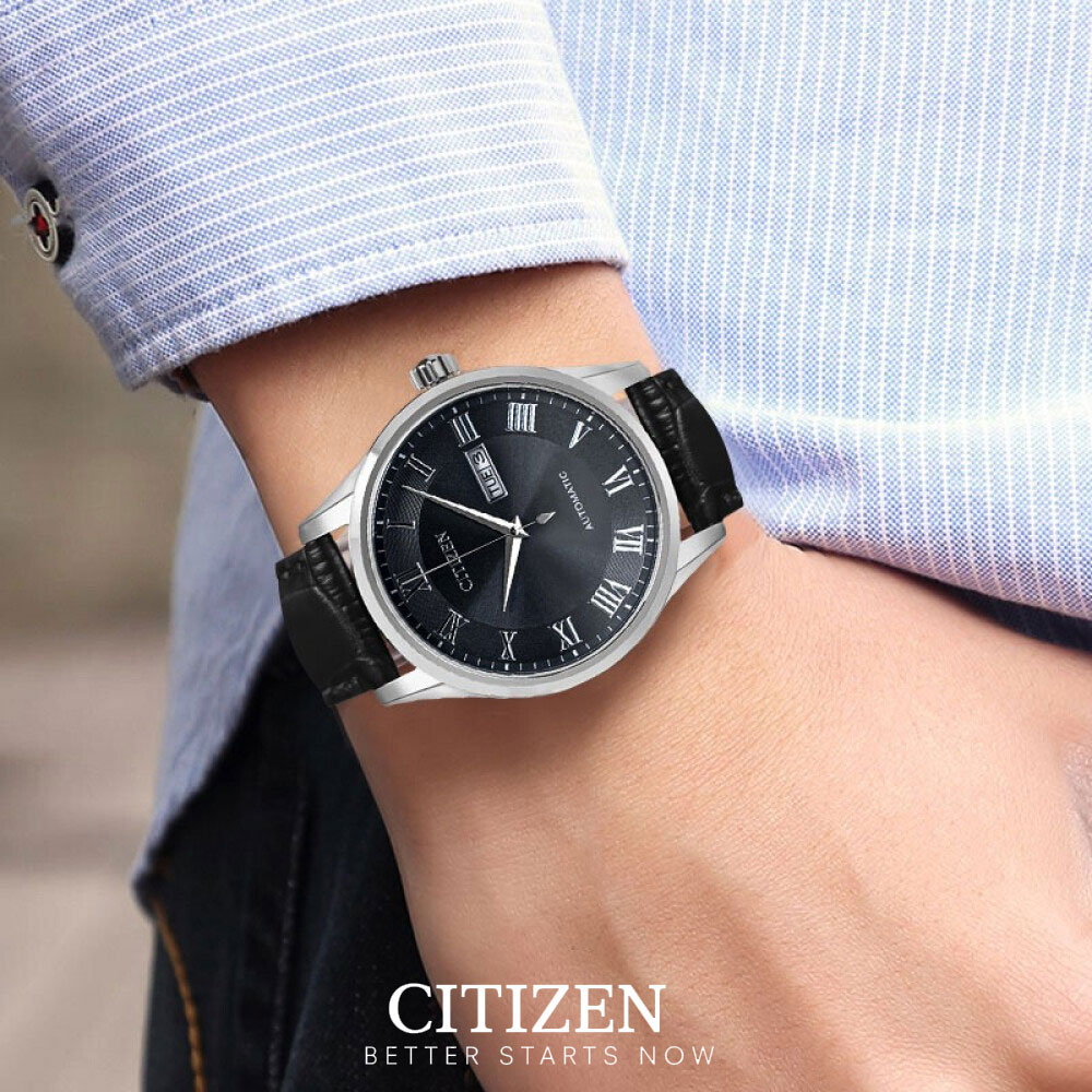 Đồng Hồ Nam Citizen Dây Da NH8360-12H - Mặt Xám