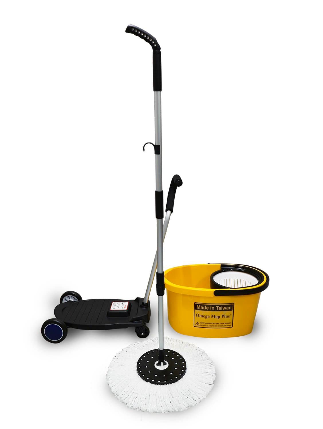 Bộ Lau Nhà Xoay 360° Công Nghiệp kokOmega Omega Mop Plus (Size lớn) ( Tặng 1 Bông Lau)