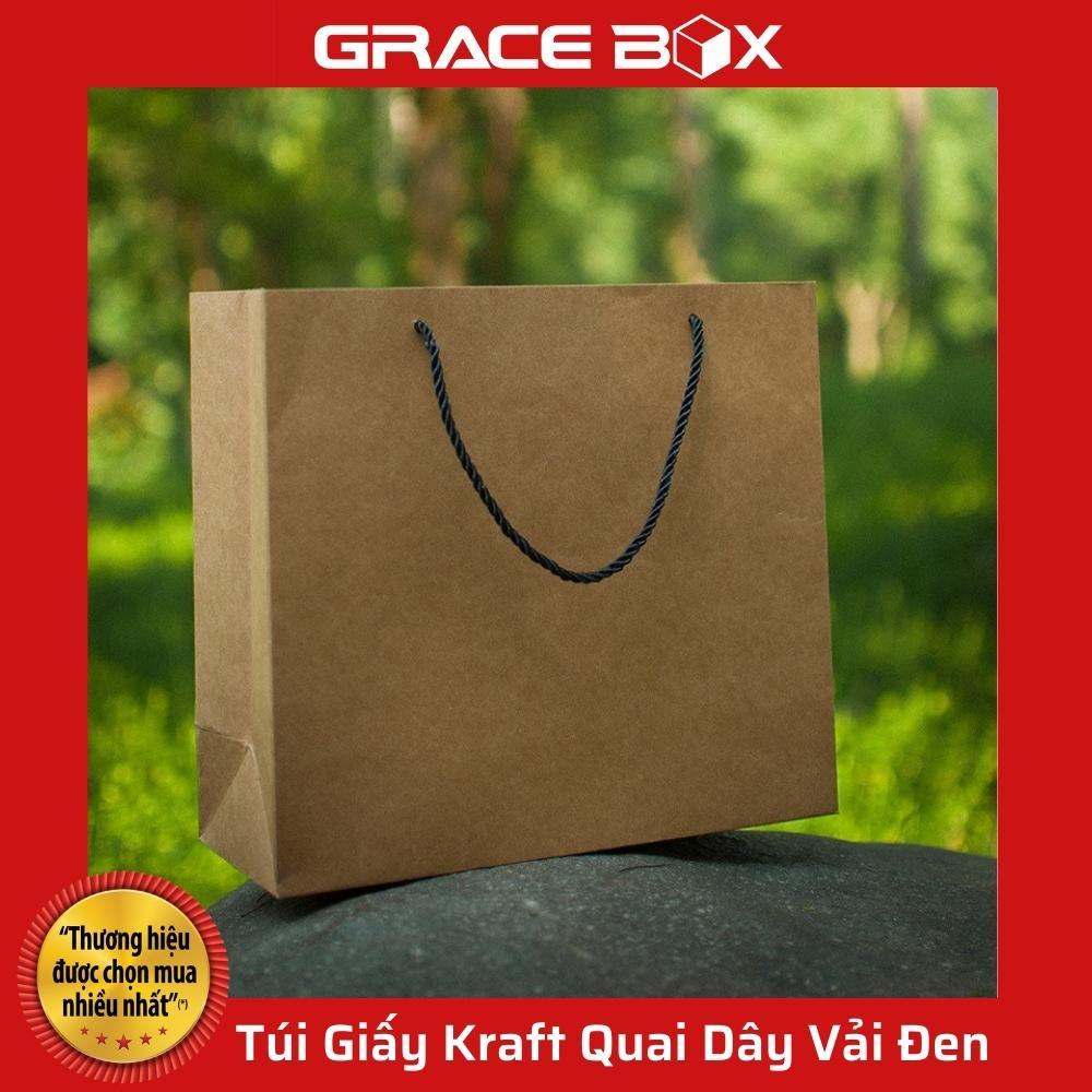 Túi Giấy Kraft - Quai Dây Vải Đen Thời Trang