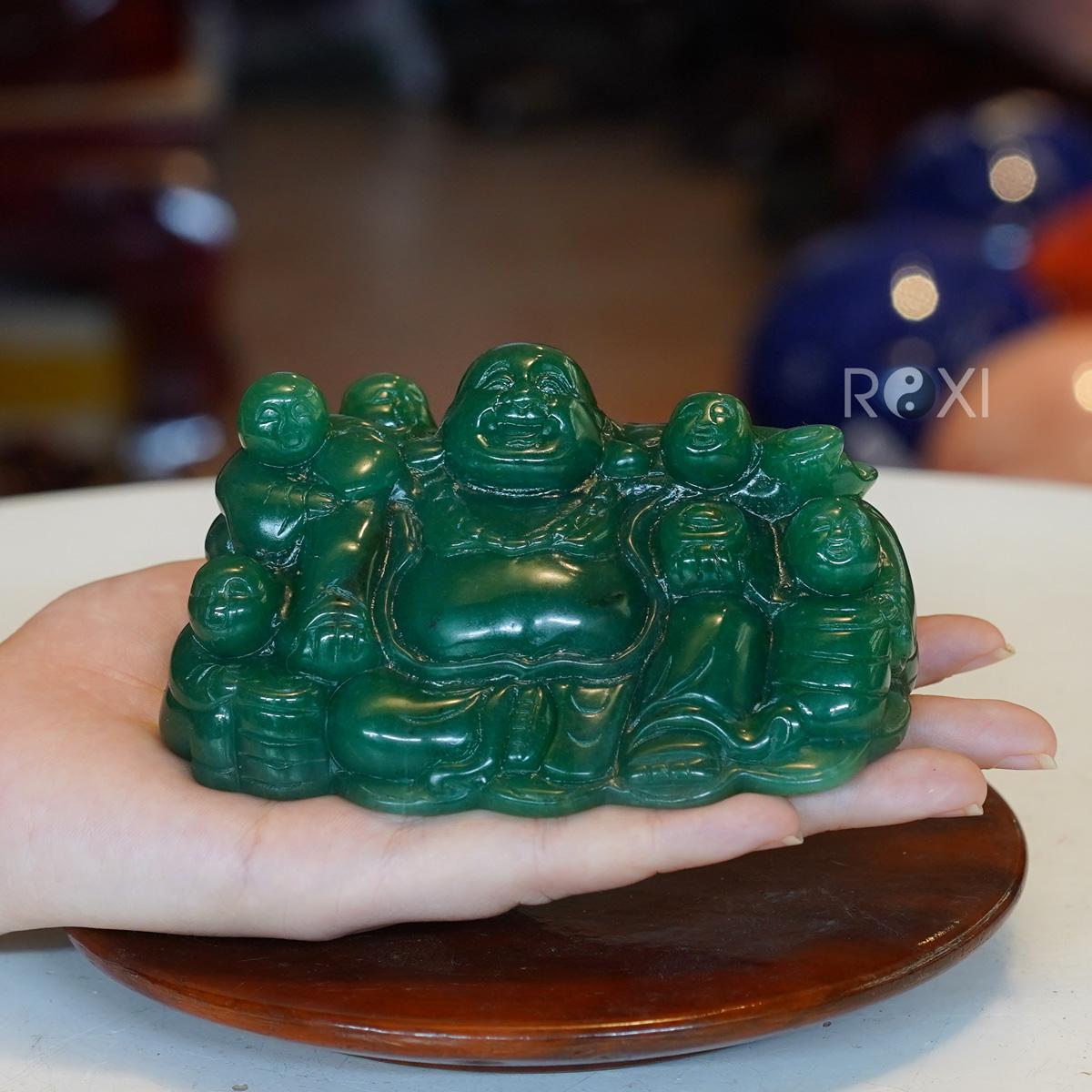 Tượng di lặc thạch anh xanh 0,53kg