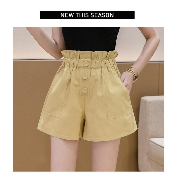 Quần Đùi Short Nữ Kaki Cạp Nhấn Dúm 3 Màu Siêu Xinh