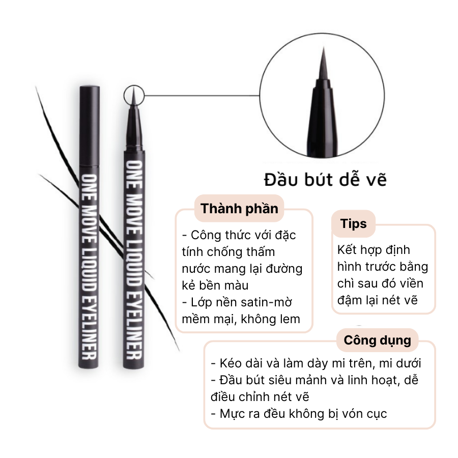 Bộ trang điểm mắt gồm Gel kẻ mày lâu trôi AMC Brow Liner + Bút kẻ mắt One move + Cọ trang điểm 17TL INGLOT