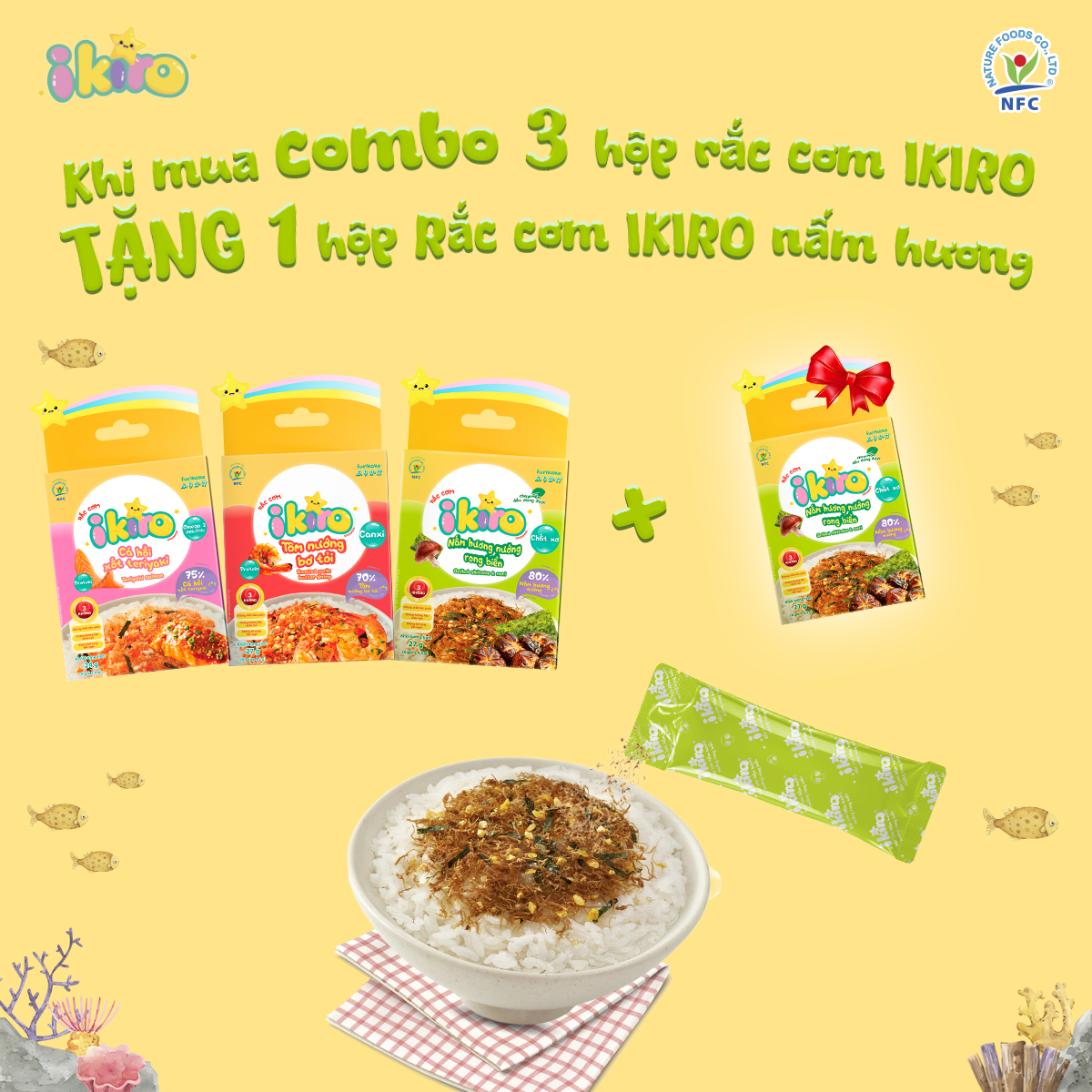 Rắc cơm Cá hồi xốt teriyaki iKiro 24g (6 gói)