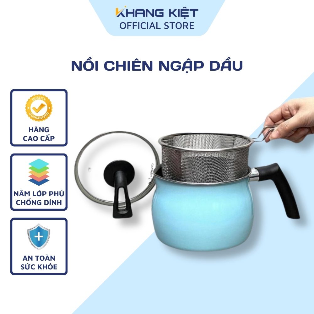 Nồi chiên ngập dầu kèm giá vớt Kaiyo 15cm