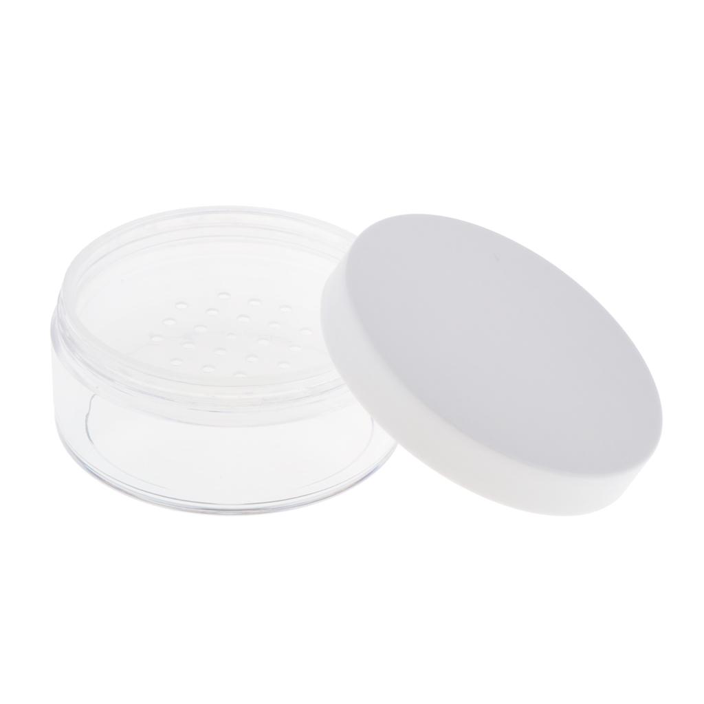 3x Loose Powder Container Powder Puff Case Powder Makeup Storage Jars White