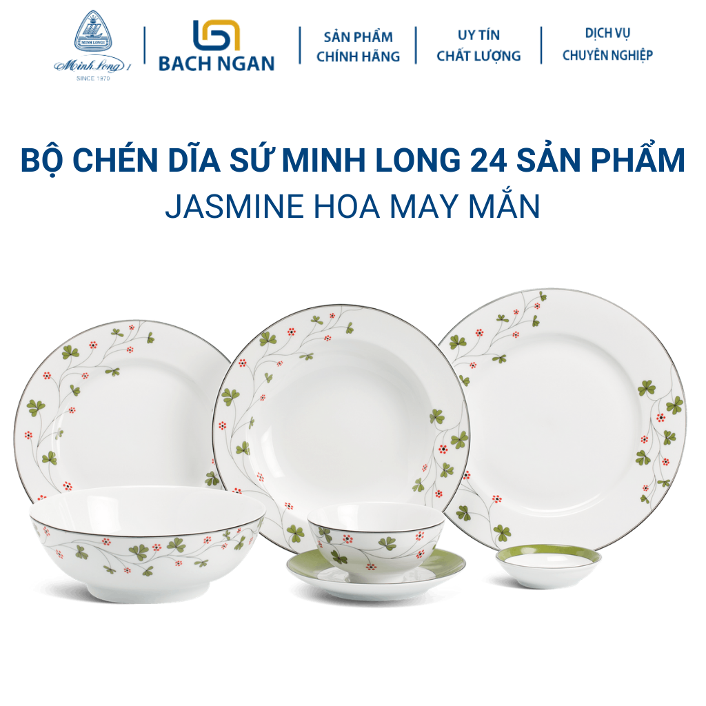 Bộ 10 Chén ăn Cơm Minh Long 11.5 cm Hoa May Mắn bằng sứ đẹp, cao cấp hàng đẹp cao cấp dùng để ăn cơm tron gia đình