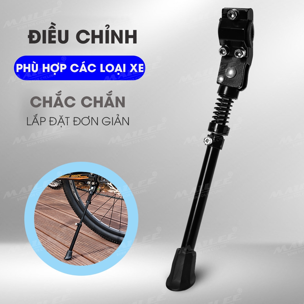 Chân chống xe đạp KW-614 điều chỉnh độ cao 26-36cm lắp đặt đơn giản, chất liệu nhôm, phù hợp nhiều loại xe đạp Mai Lee