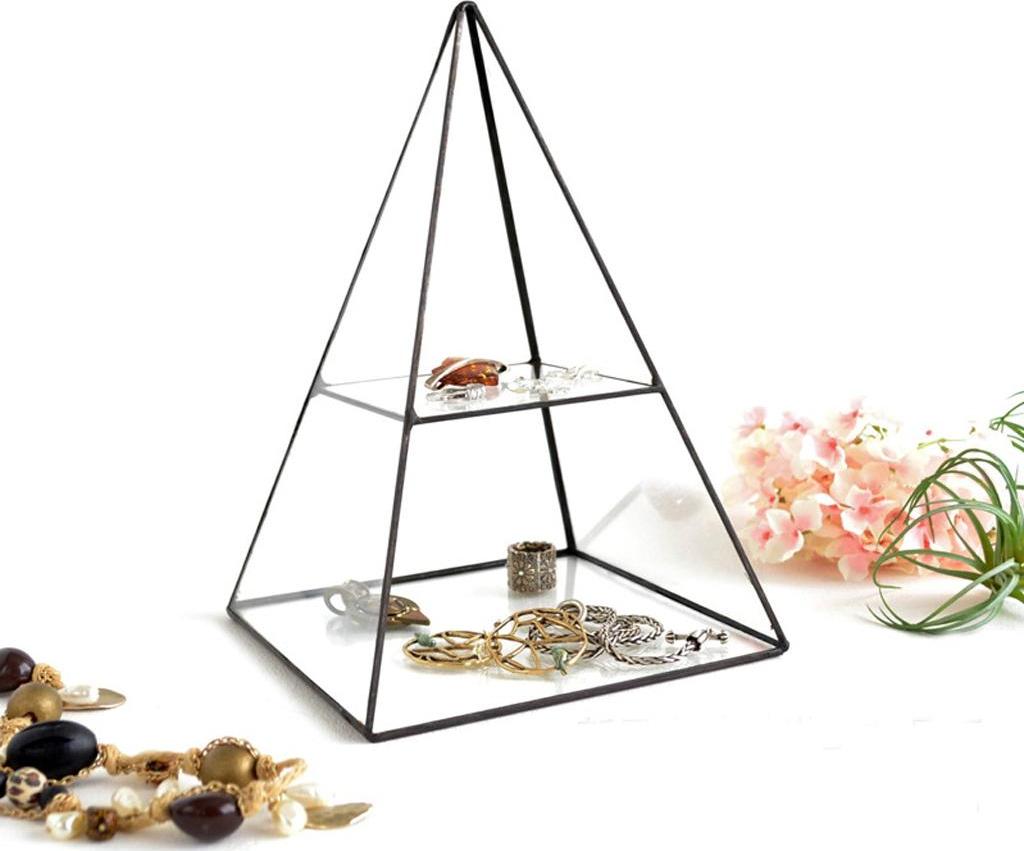 Hộp Đựng Đồ Trang Sức Thủy Tinh Trong Suốt Hình Dáng Kim Tự Tháp