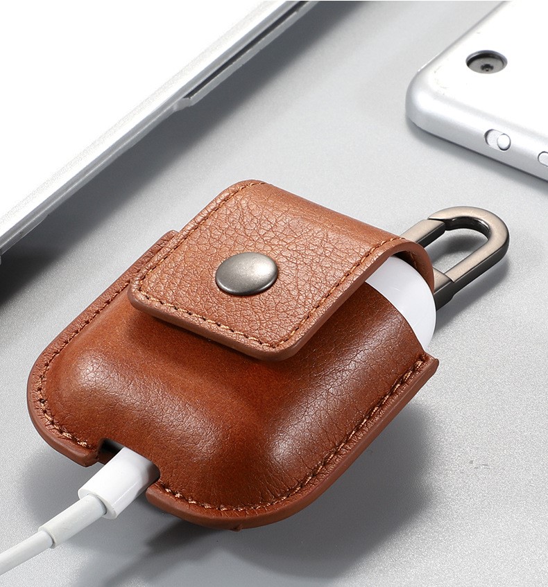 Bao Da Kai Leather Dành cho Airpods 1/2 Kèm Túi Đựng Tai nghe- Hàng Chính Hãng