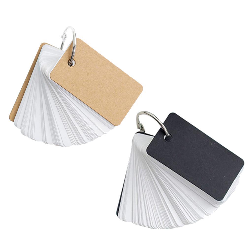 3x Flash Cards,1 Piece Kraft Paper Binder Flash Index Blank Card Memo Scratch Pads Bookmark DIY Greeting Card Note Card 1.6 X 2.8 Inches