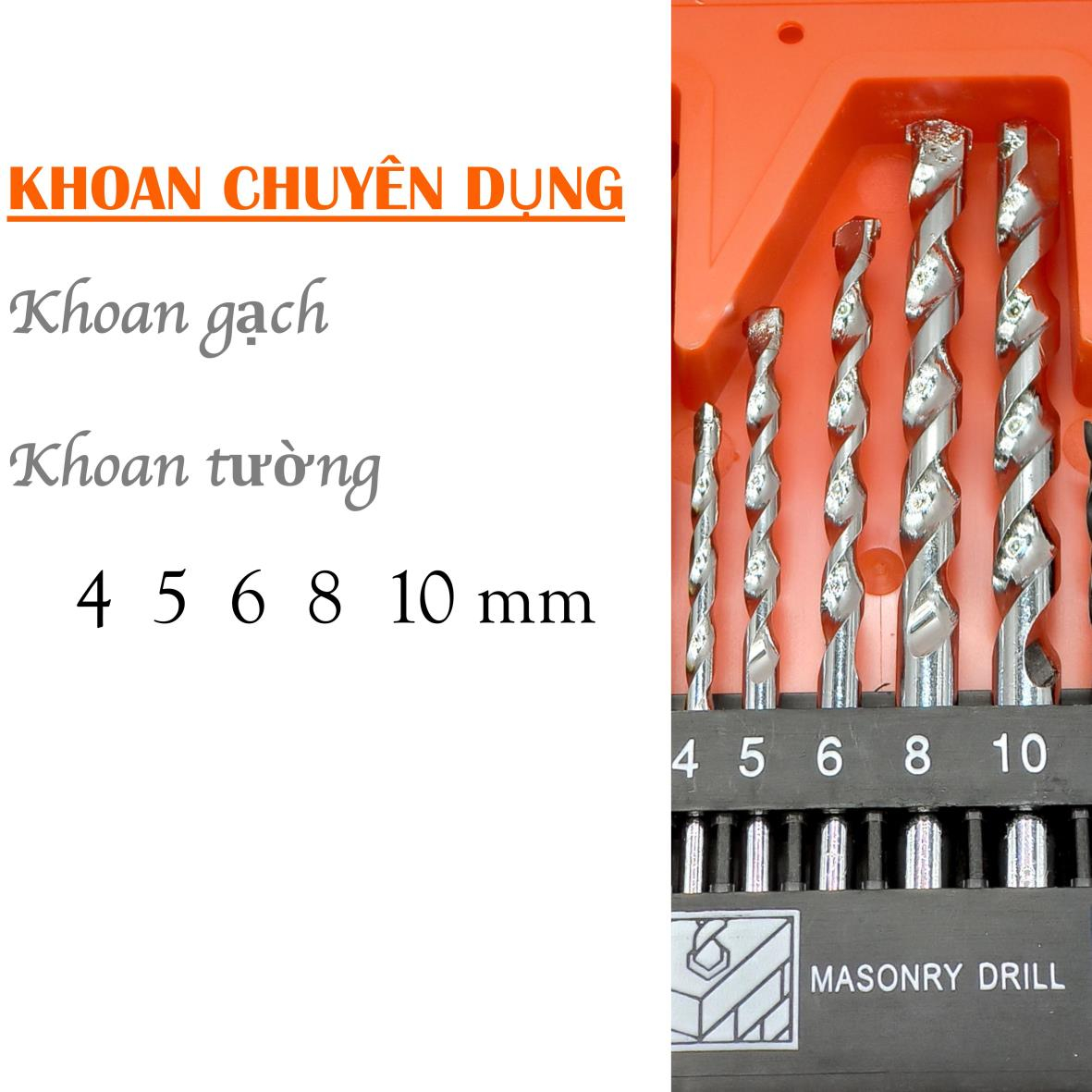 Bộ mũi khoan 16 mũi khoan, mũi khoan, mũi khoan đa năng, có 3 loại đầu khoan, khoan được gỗ, tường, gach, kim loại và sắt
