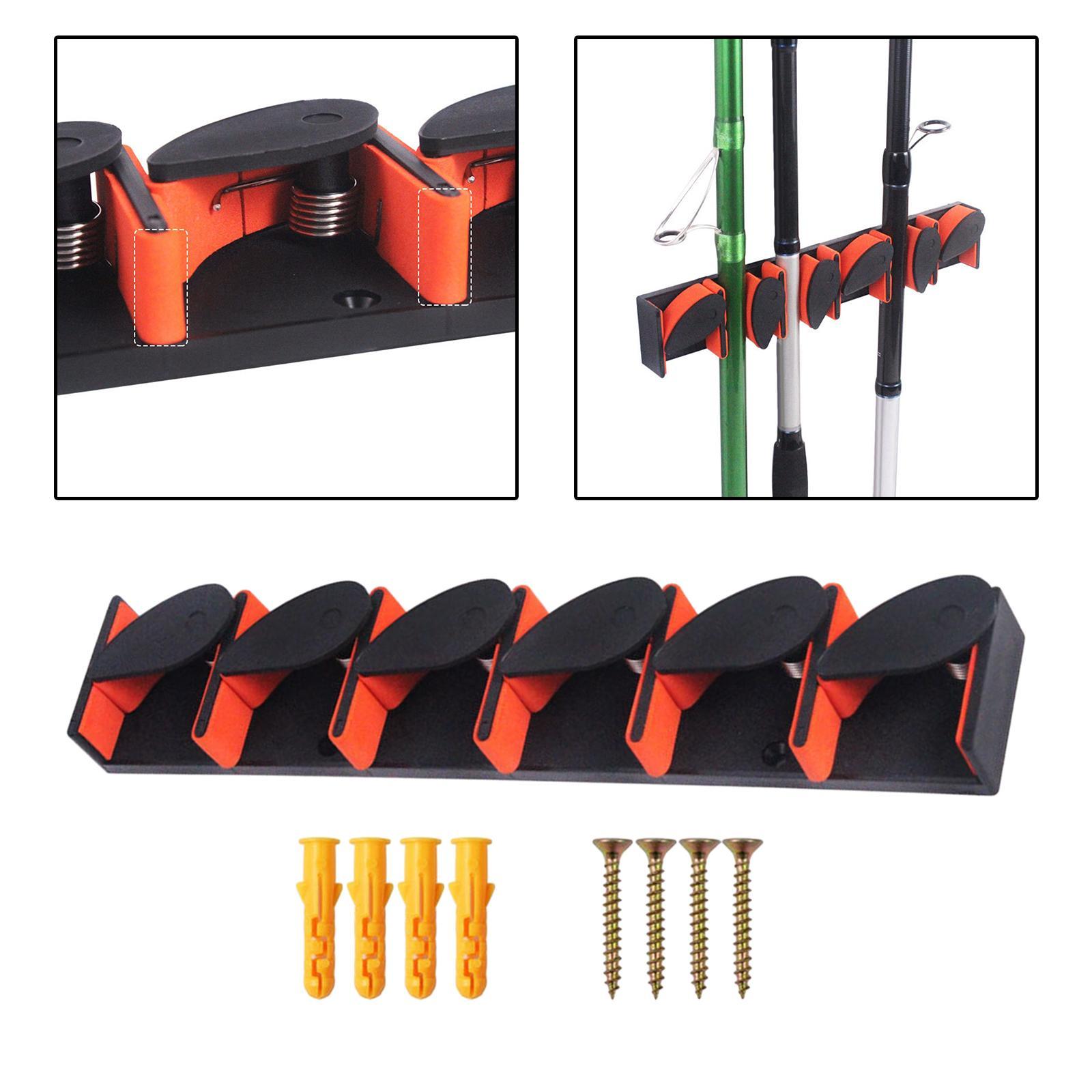 Fishing Rod Holder Vertical 6 Rods Rod Stand for Garage Storage Wall Mounted