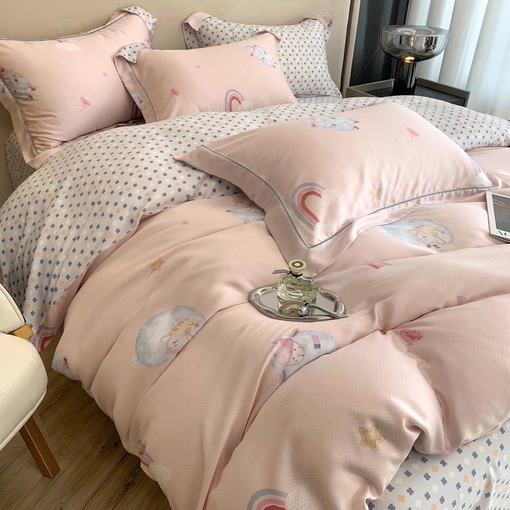 Bộ chăn ga gối lụa 100%Tencel 60s Họa tiết cao cấp, siêu mềm mát mịn - DESIGN 401
