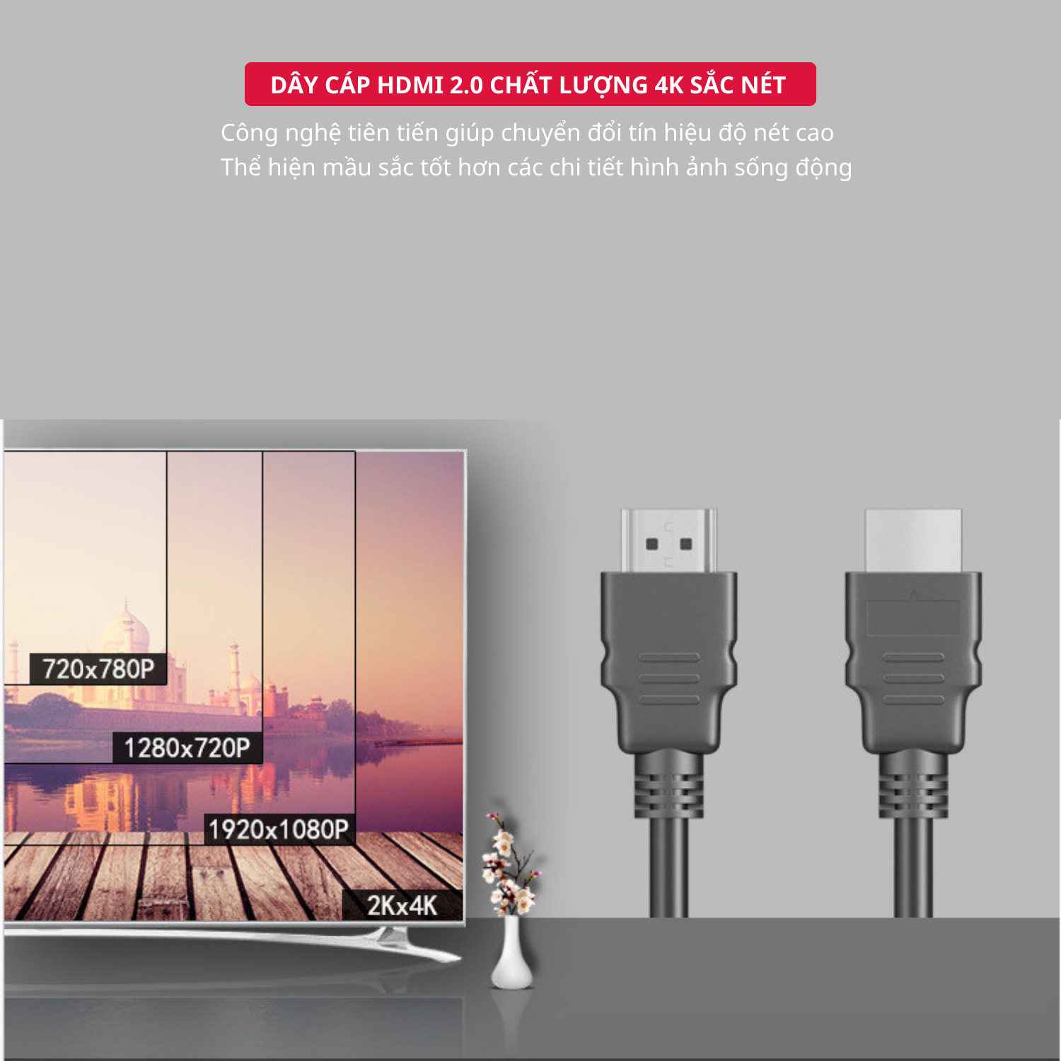 Dây Cáp HDMI 2.0 4K Dài 2M Dùng Cho Tivi/ Máy Tính/ Playstation - Hàng Chính Hãng Tamayoko