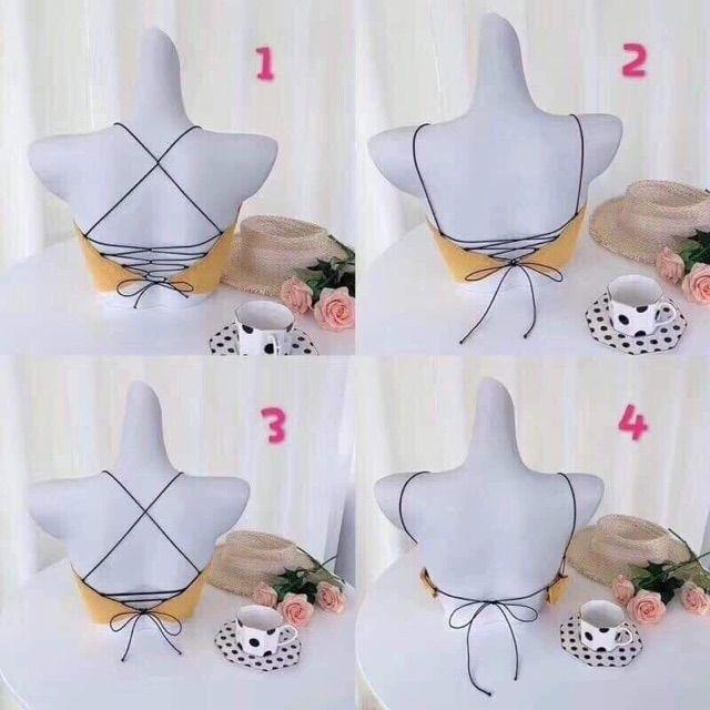 Bra001: Bra hai dây nhún ngực hở lưng mặc được nhiều kiêt