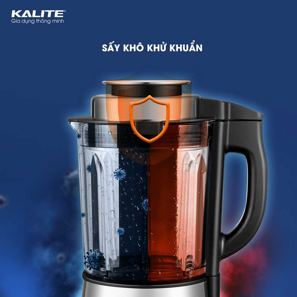 Máy làm sữa hạt Kalite KCB4741 dung tích 1.75L công suất 1800W đa dạng nấu sữa hạt, nấu cháo, xay sinh tố, nắp cảm biến chống trảo, hàng chính hãng