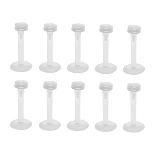 3x10Pcs Transparent White Nose Stud Barbell Lip Tongue Navel Piercing Jewelry