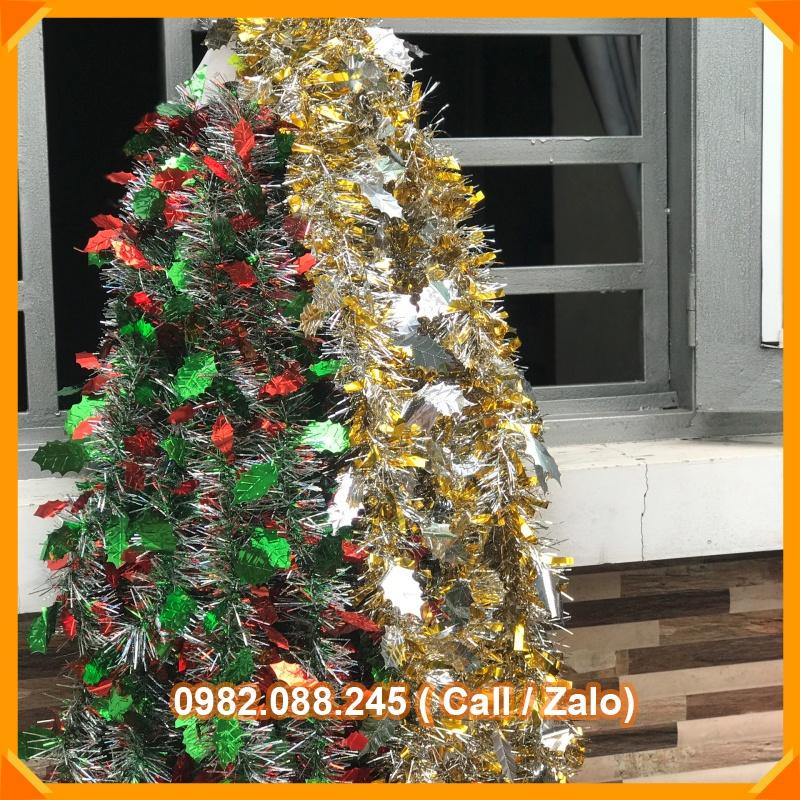 Dây kim tuyến nhiều màu 1,5m trang trí Noel, tết 2023, hàng dày, cao cấp