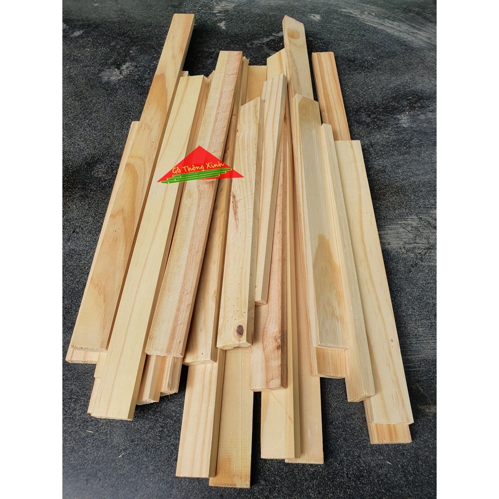 Thanh gỗ thông dày 1cm,rộng 3cm,dài 30cm dùng làm nẹp chỉ, làm thùng gỗ decord, đóng chuồng thú cưng, DIY