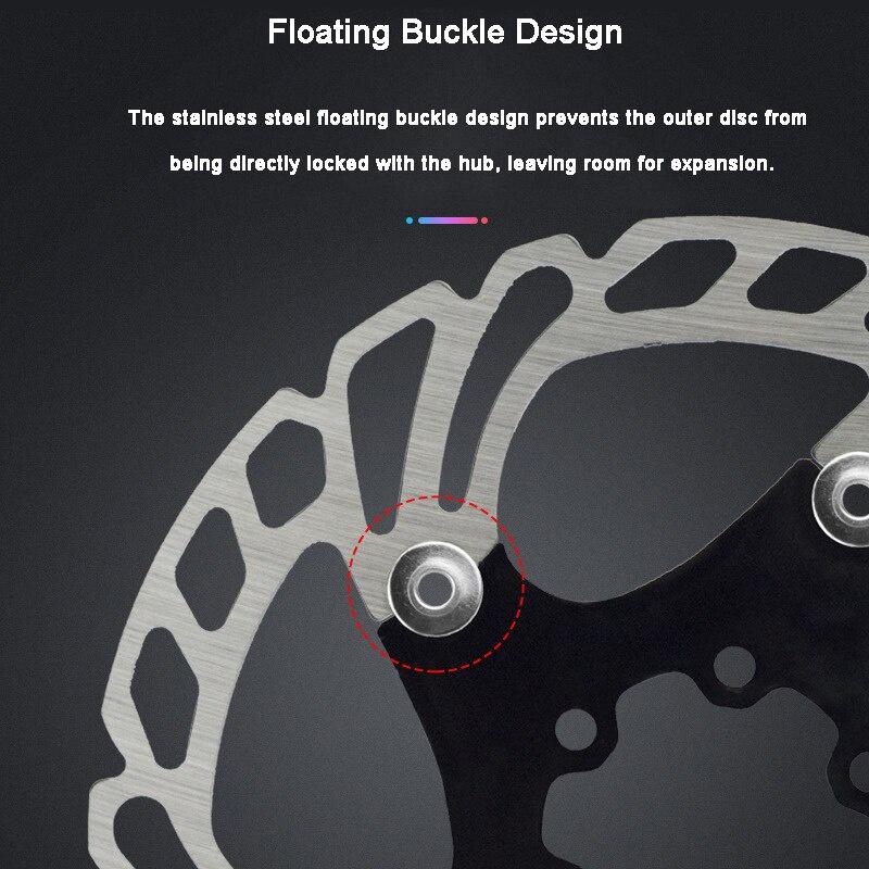 1pcs 160mm Bike Disc Brake Rotor Floating Thickening Anodized Quick Cooling Ultra-Light Disc MTB Disc Brake Pad Bike Parts