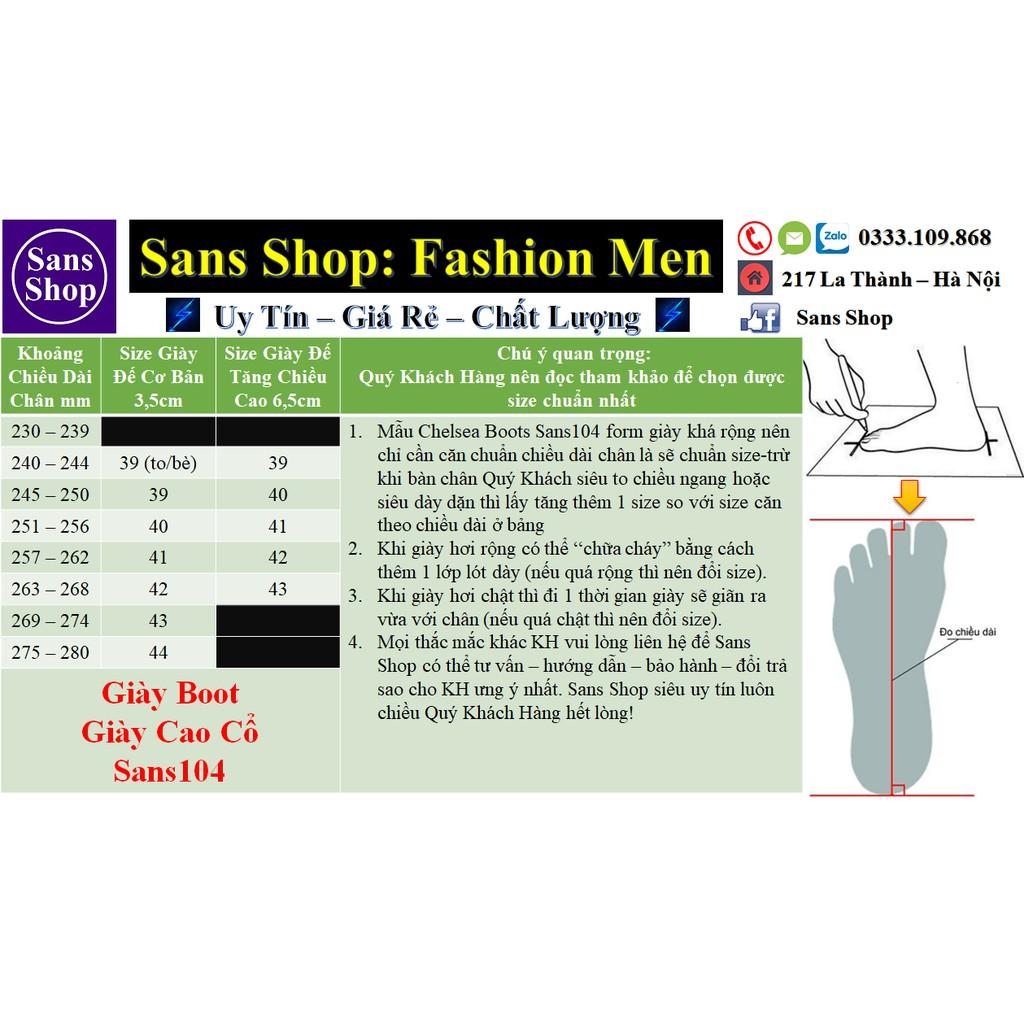 Giày Cao Cổ Nam Giày Boot Nam Sans104 Sans Shop