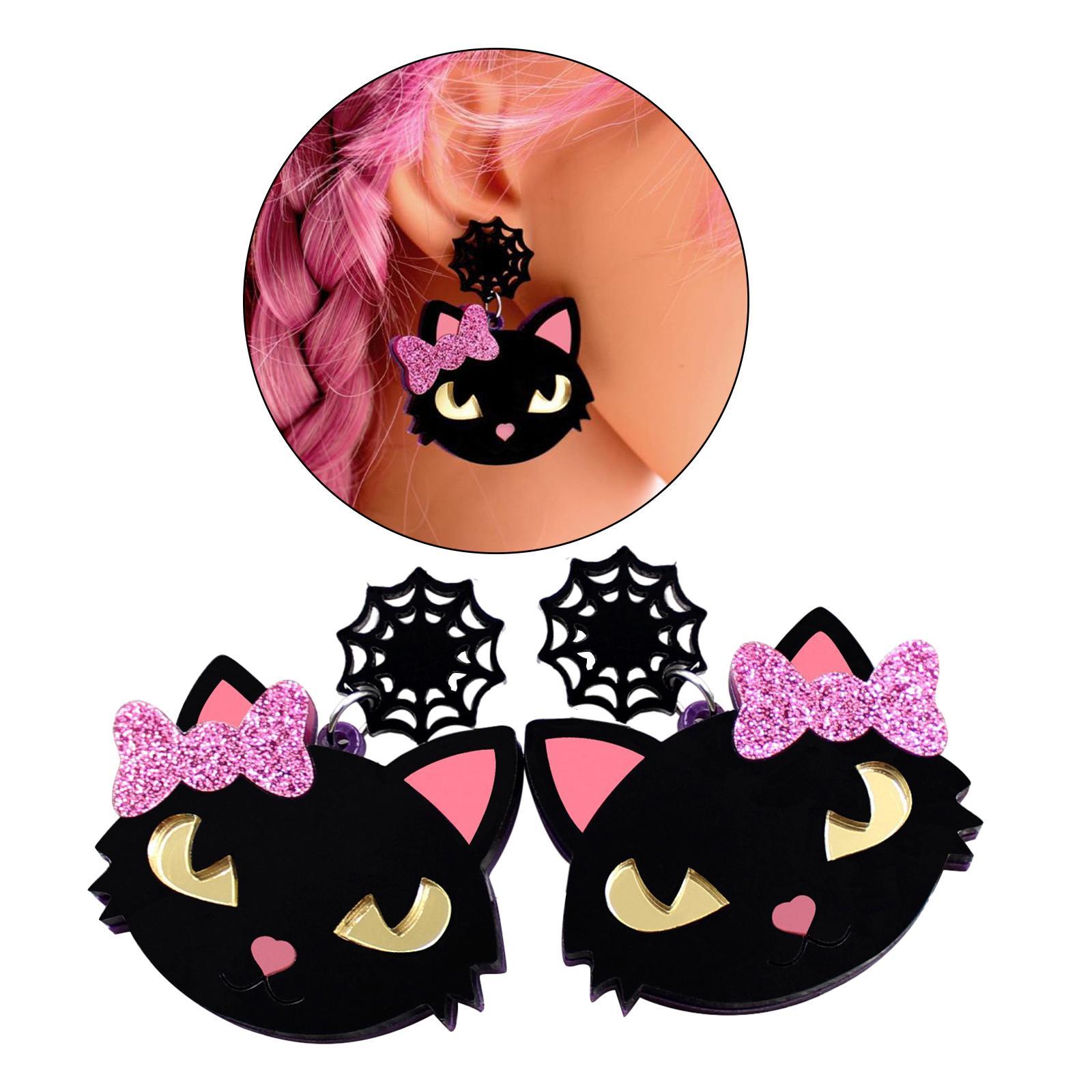 2Pcs Halloween Earrings Charms Decor Fashion Halloween Costume Accessories Cute Halloween Jewelry Stud Earrings for Party Festival Halloween