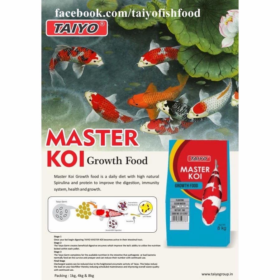 Thức ăn tăng trưởng cho cá koi TAIYO MASTER KOI túi 1kg-4kg