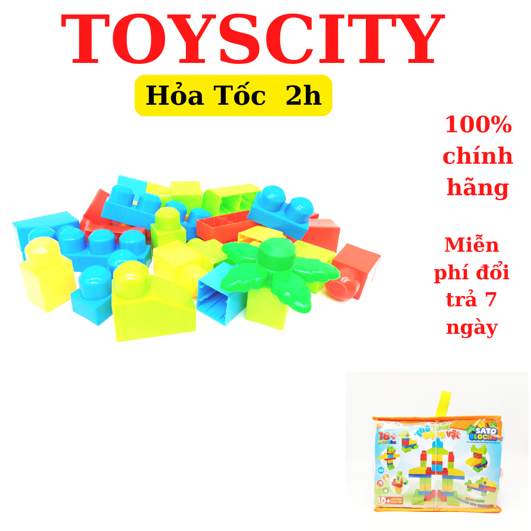 Đồ chơi Xếp hình Sato Blocks 36 chi tiết cho bé từ 18 tháng tuổi