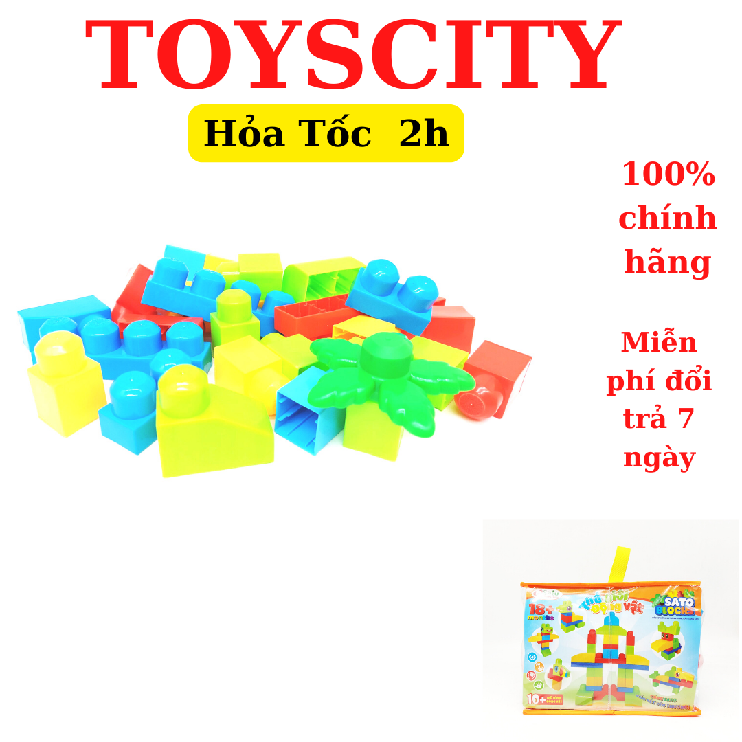 Đồ chơi Xếp hình Sato Blocks 36 chi tiết cho bé từ 18 tháng tuổi (Sato073)