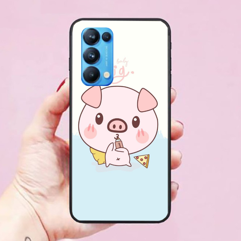 Ốp lưng điện thoại dành cho Oppo Reno 5 Hình Heo Con Dễ Thương