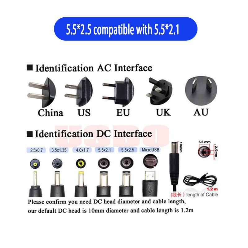 Bộ Chuyển Đổi Ac Sang Dc 12v / 2a5.5x2.5