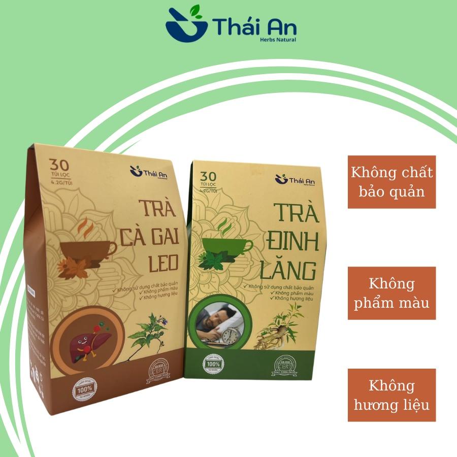 Combo Trà Đinh Lăng + Trà Cà Gai Leo Thái An - Trà Túi Lọc Thảo Mộc Hỗ Trợ Sức Khỏe - Thái An Herbs Natural