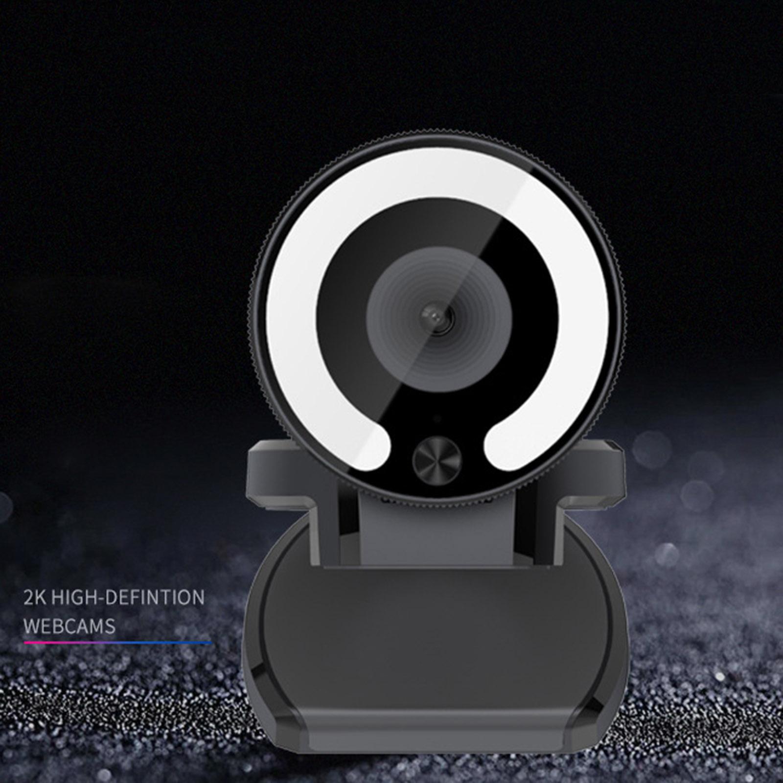 1080P Webcam with Light Face Camera Auto Focus Built-in Plug And Play Microphone with Computer Mount Clip