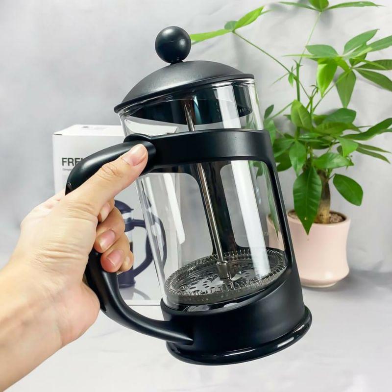 Bình Pha Trà, Cà Phê Kiểu Pháp Bằng Thủy Tinh Cao Cấp Có Lưới Lọc 800ml LLG018 (cam kết hàng chính hãng)