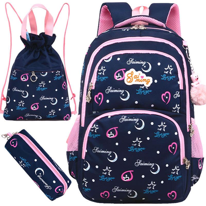 Trường Túi Cho Bé Gái Trẻ Em Dễ Thương In Trường Ba Lô 3 Cái/bộ Trẻ Em SCHOOLBAGS Thời Trang Chỉnh Hình Cô Gái Lưng Tất