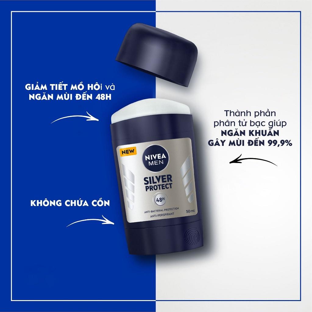 Sáp Ngăn Mùi Nivea Men Phân Tử Bạc 50ml