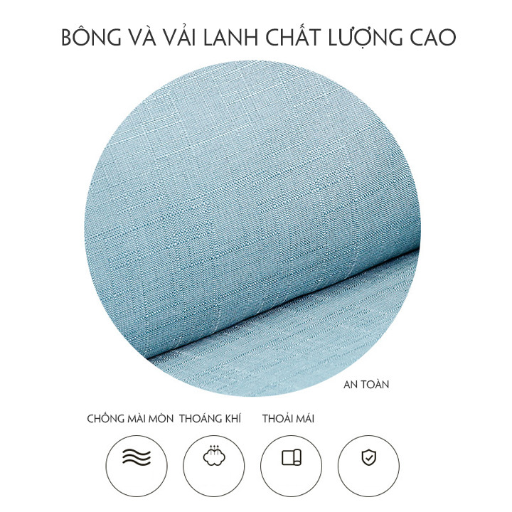 Ghế SOFA Đơn Kèm Đôn Ghế Cao Cấp Bằng Gỗ Bọc Vải Thô Đa Năng Với Các Chế Độ Tựa, Ngả, Nằm