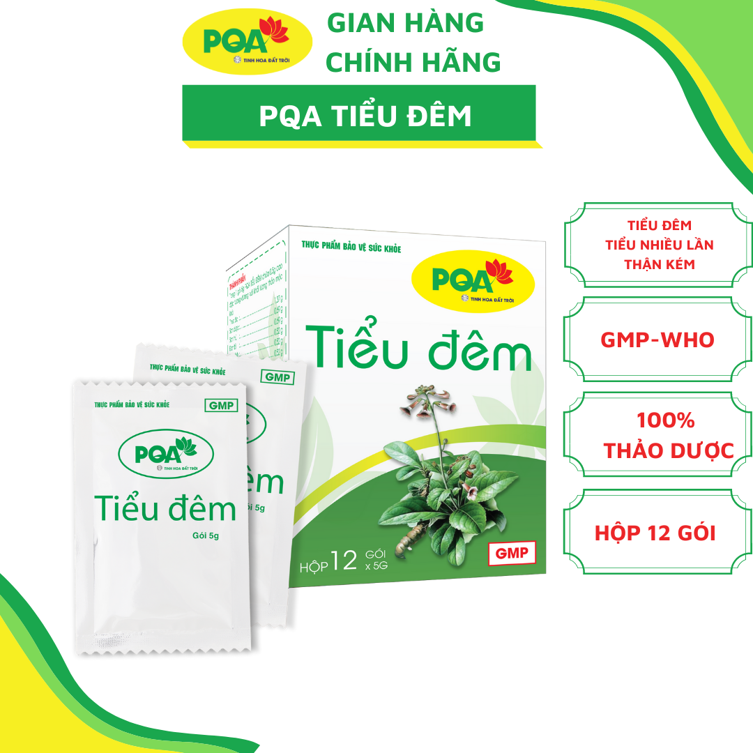 Tiểu Đêm PQA Bồi Bổ Thận Dương, Hỗ Trợ Giảm Triệu Chứng Đi Tiểu Nhiều Lần Hộp 12 Gói