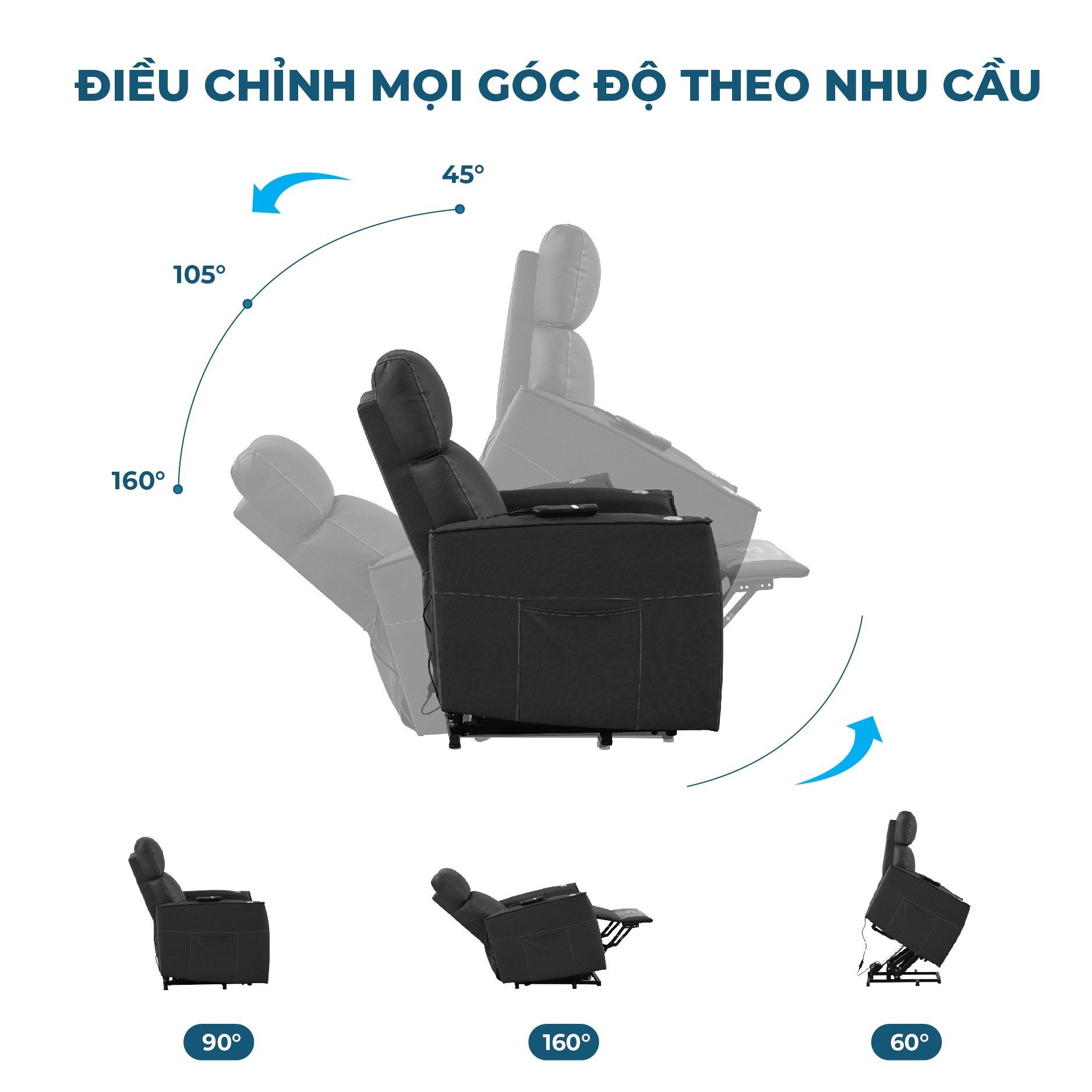 Ghế chăm sóc sức khỏe GNG | Ghế nâng hạ, ghế thư giãn dành cho người lớn tuổi, phụ nữ mang thai, người bị vấn đề về xương khớp