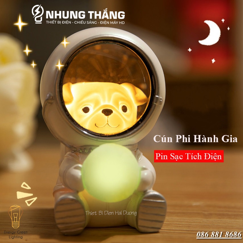 Đèn Ngủ Trang Trí - Mô Hình Phi Hành Gia Độc Đáo - Quà Tặng Ý Nghĩa-Trang Trí Căn Phòng Vintage Siêu Dễ Thương - Pin Sạc Tích Điện  - Có Video