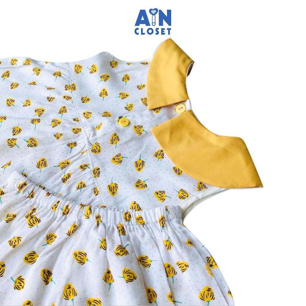 Bộ quần áo ngắn bé gái hoạ tiết Lá vàng nơ - AICDBG7FSRJH - AIN Closet