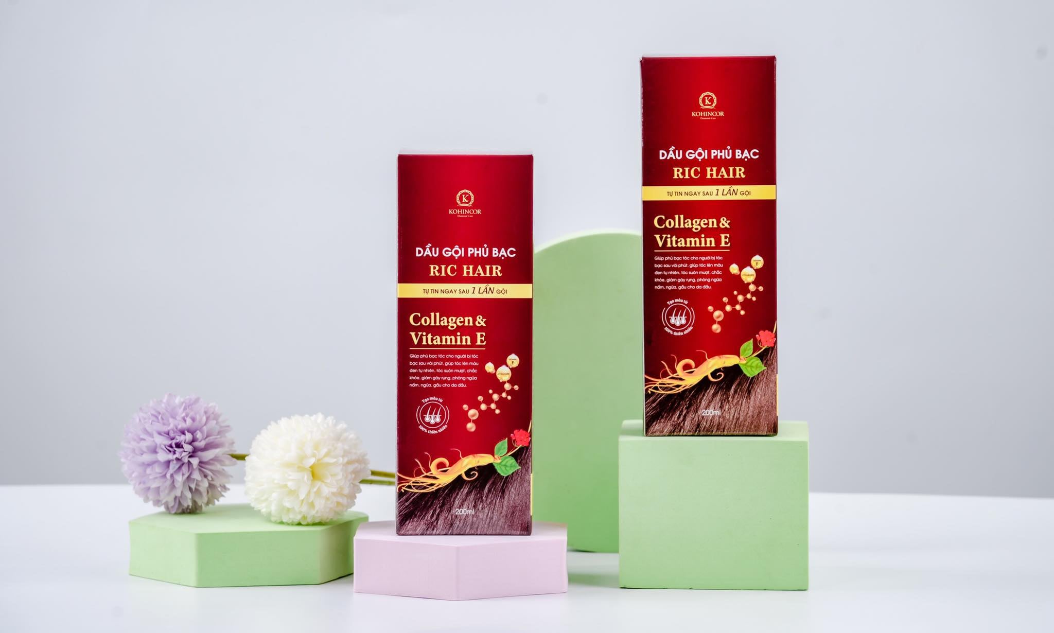 Dầu gội phủ bạc Colagen Vitamin E Ric Hair Kohinor