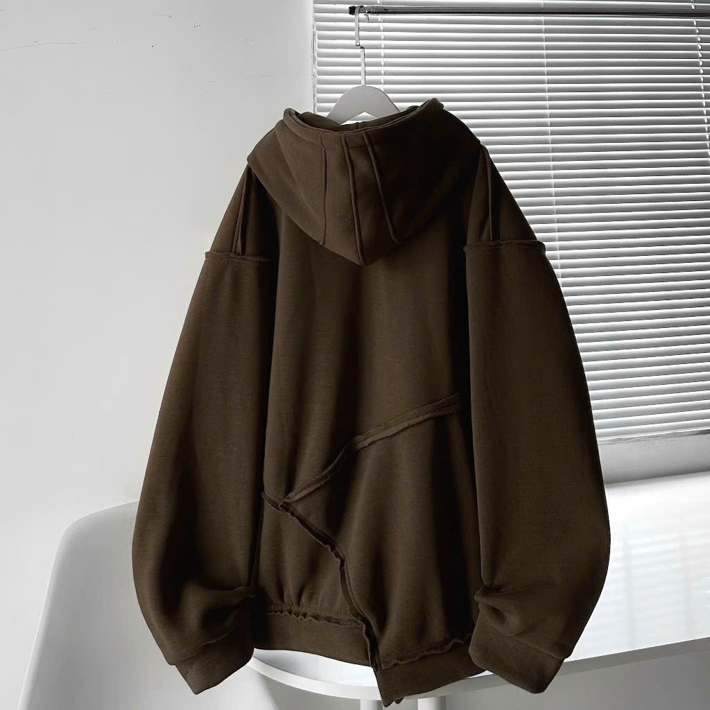 Áo khoác nam nữ Hoodie nỉ trơn Basic in TAI THỎ form rộng tay bồng khóa kéo có mũ Ulzzang
